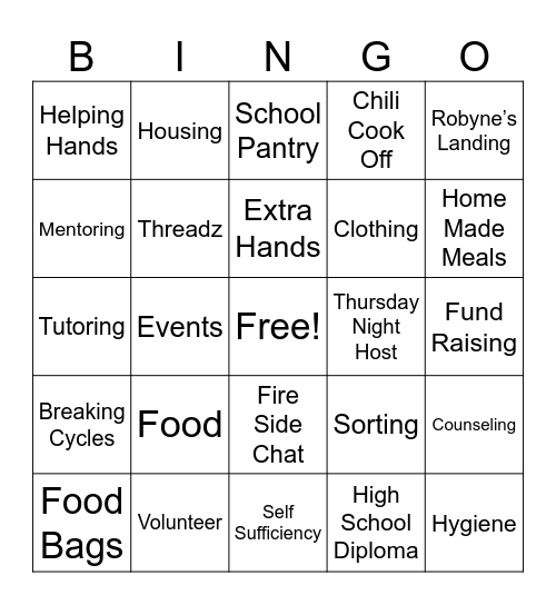 Robynes Nest BINGO Card