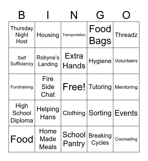 Robynes Nest BINGO Card