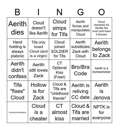 CT Arguments Bingo Card