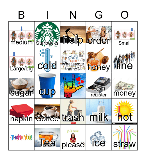 ASL Coffee Shop Bingo Card