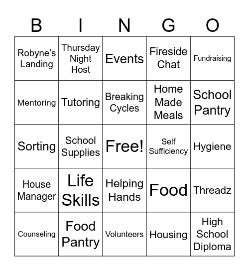 Robynes Nest BINGO Card