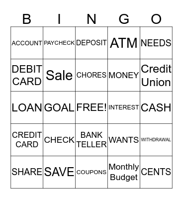 MONEY BINGO Card