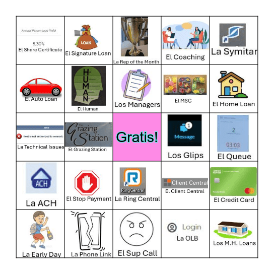 Credit Human Loteria Bingo Card