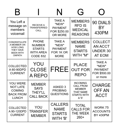 ARD Bingo Card