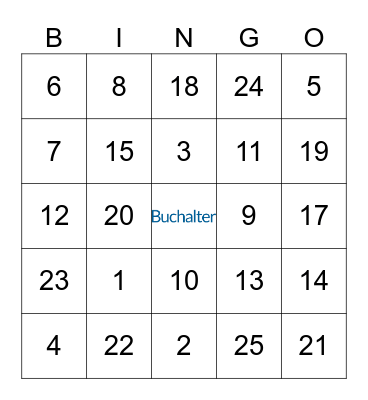 BUCHALTER BINGO Card