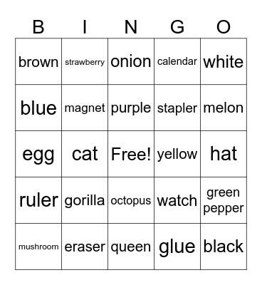 5年生　復習 Bingo Card