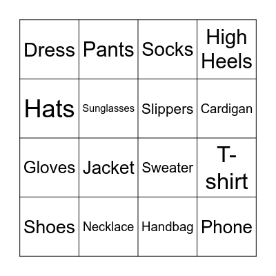 What can I buy? Bingo Card