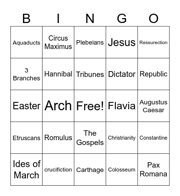 Latin club Bingo Card