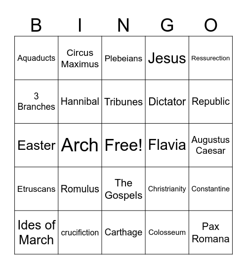 Latin club Bingo Card