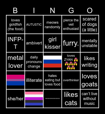 PREVAIL/IAN/VAL’s BINGO Card