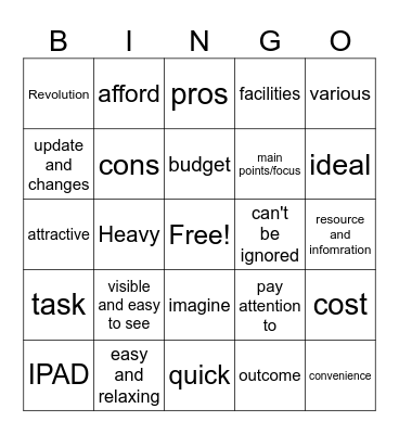电脑教学 Bingo Card