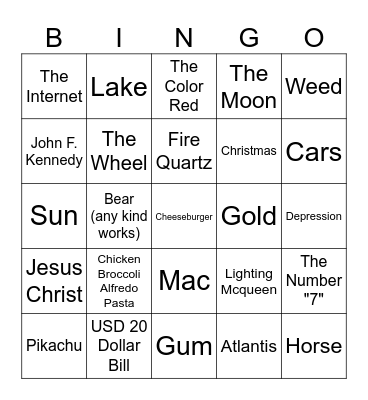 Infinite Craft Bingo Card