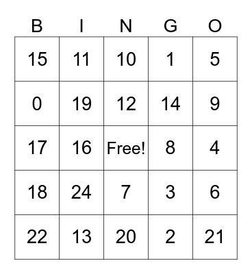 Doubles and Doubles Plus One Bingo Card