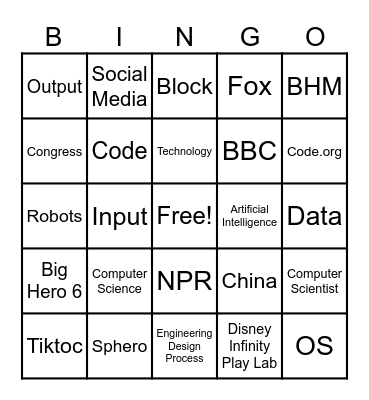 Coding Bingo Card