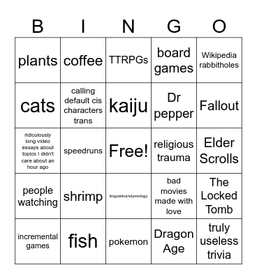 how many interests/likes you share with Jaimie Bingo Card