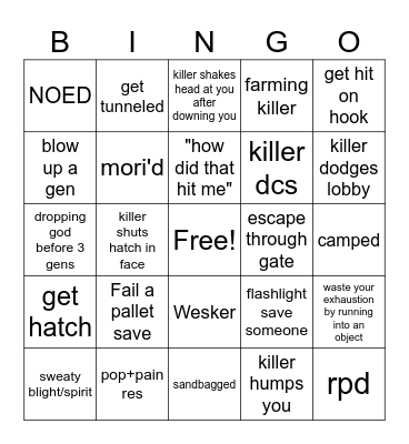 Survivor bingo Card