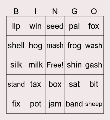 Sonday 1-15 Bingo Card