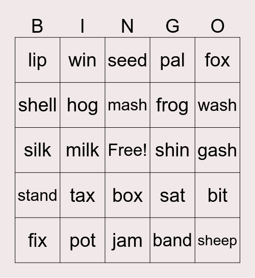 Sonday 1-15 Bingo Card