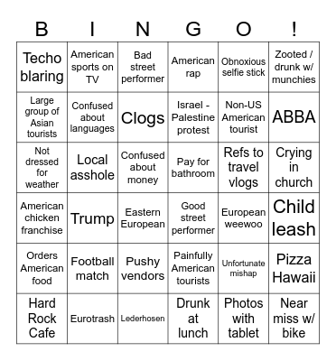 Euro Bingo Card
