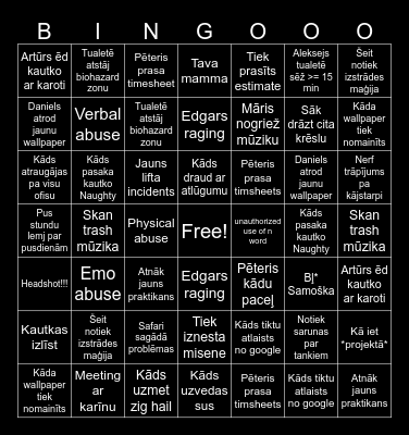Office bingo v3 Bingo Card