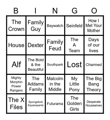 Television Bingo Card