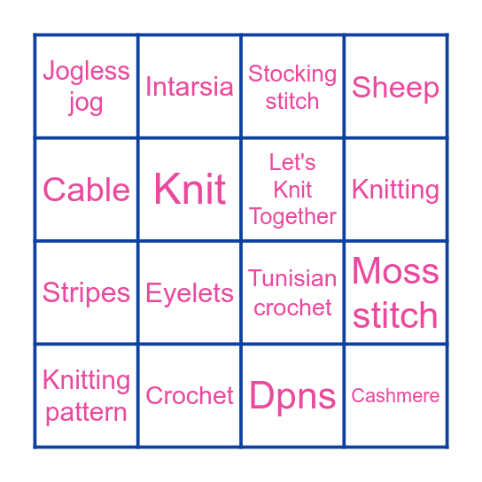 Knit & CrochetCast on Bingo Card