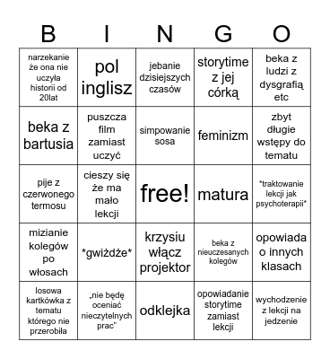 Lekcja z cancer bingo Card