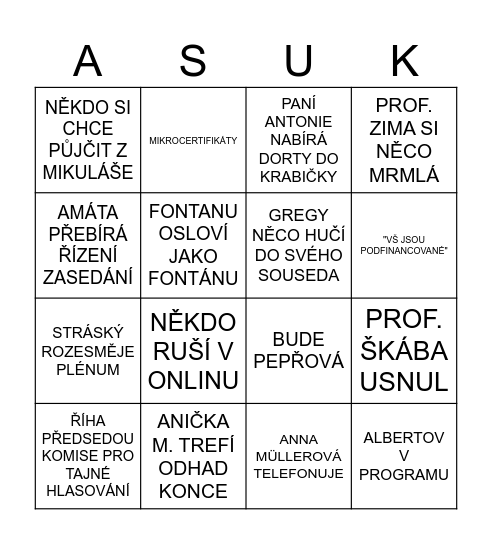 BINGO Card