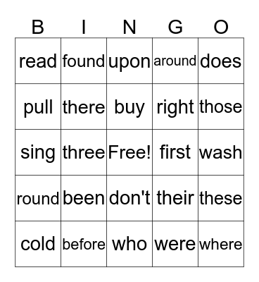 Maya's Sight Words Bingo Card