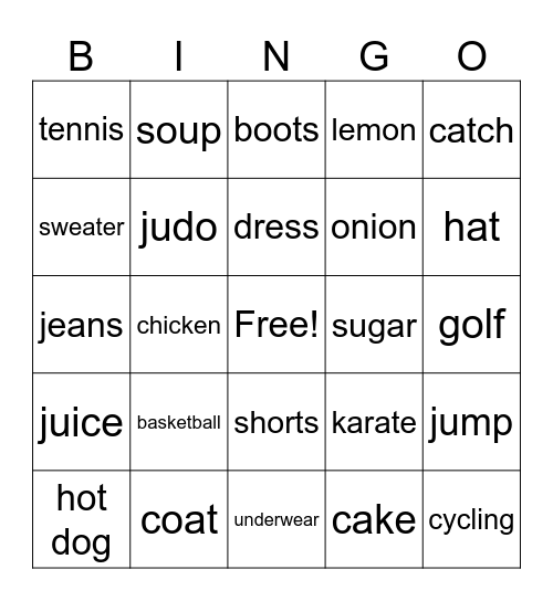 Module 4 Bingo Card