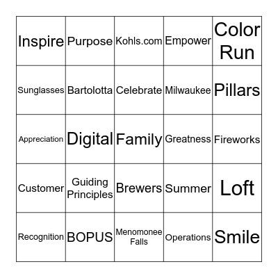 Summer of Digital Greatness - BINGO Card