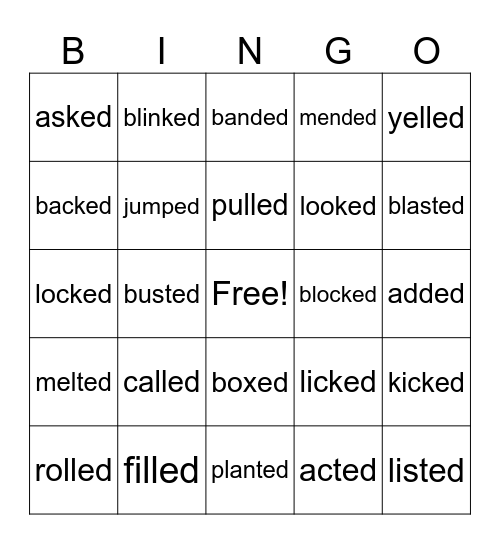 Lesson 64 Bingo Card