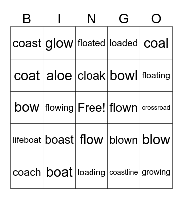 Lesson 86 Bingo Card