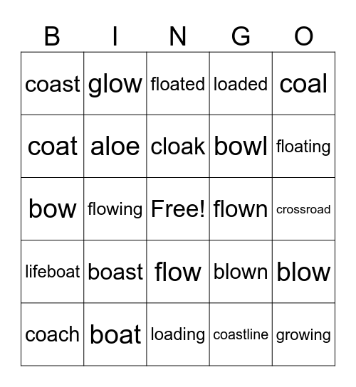 Lesson 86 Bingo Card