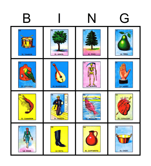 Lotería de México 2023 Bingo Card