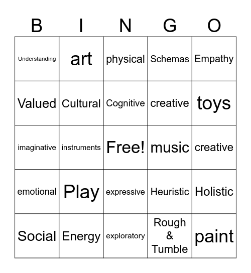 Power of Play Bingo Card