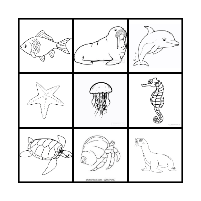 Ocean Animals Bingo Card