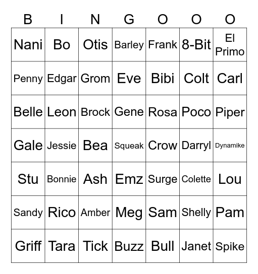 Brawl stars Bingo Card