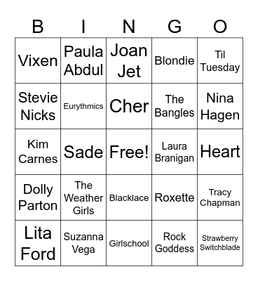 Ladies of the 80s! Bingo Card