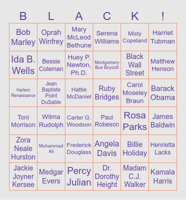Black Culture Bingo Card