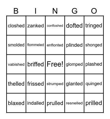Wilson 6.2 Nonsense Words Bingo Card