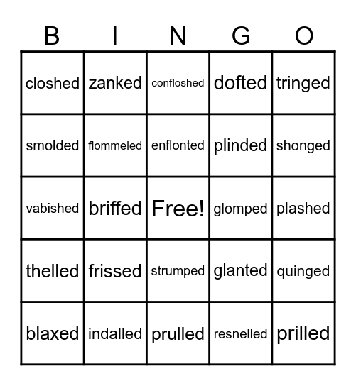 Wilson 6.2 Nonsense Words Bingo Card