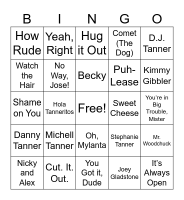 Full House Bingo Card