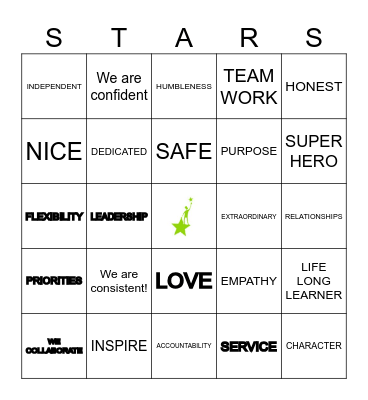 BRENTWOOD BINGO Card