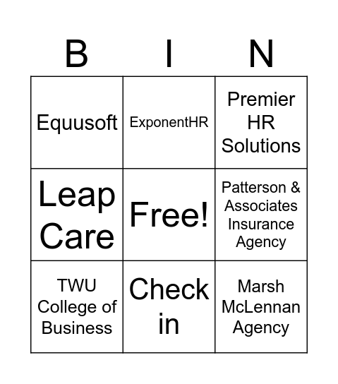 NTXSHRM Conference Bingo Card