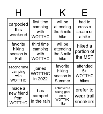 WOTTHC BINGO! Bingo Card