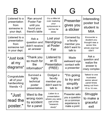 IS Symposium 2024 Bingo Card