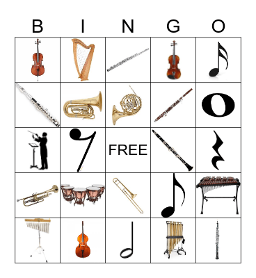 Musical BINGO Card