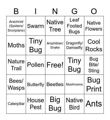 Bug Bingo Card