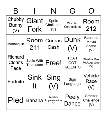 TCA BINGO Card